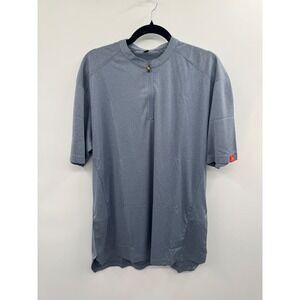 NWT McDonald's Apparel Poly Perf Zip Polo Shirt Men's Large Gray Short Sleeve